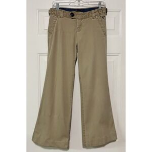 Vintage American Eagle Khaki Wide Leg Pants Womens 26 Low Rise Utility‎ Trousers